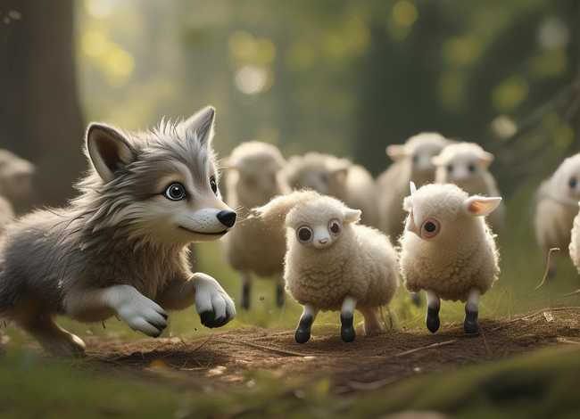 狼的幼儿故事 - 儿童狼吃羊的故事