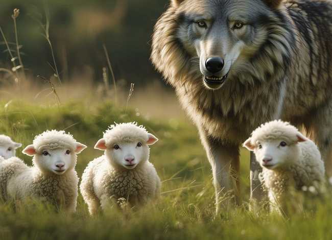 儿童故事三只小羊羔，狼和小羊童话故事