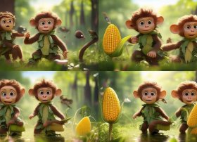 猴子掰玉米的故事完整版（小猴子掰玉米为什么后来又把玉米全扔了）
