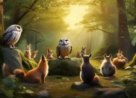 森林故事会故事（一年级看图写话《森林里开故事会了》）