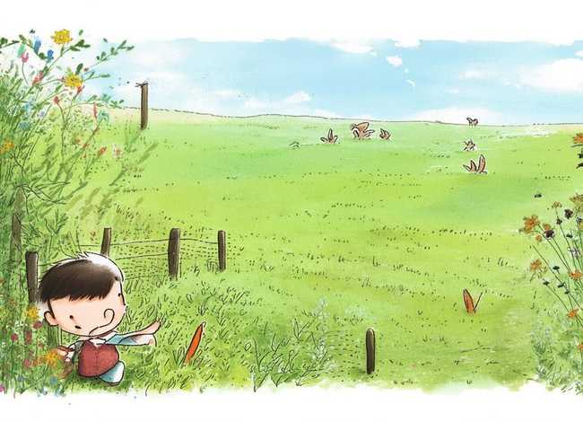 故事儿童画、成语故事儿童画守株待兔