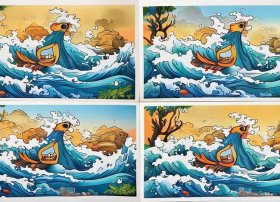 中国民间传说故事儿童画、精卫填海四幅图手抄报 手抄报简单又漂亮