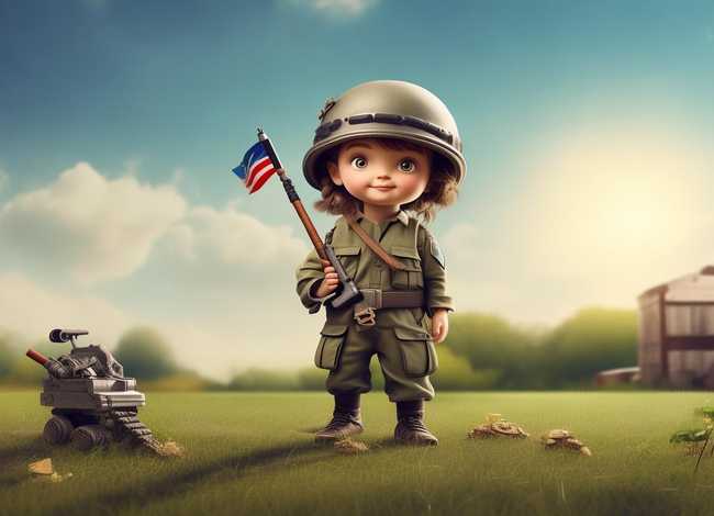 打仗国家的儿童理想 作文《我的理想》当一名军人