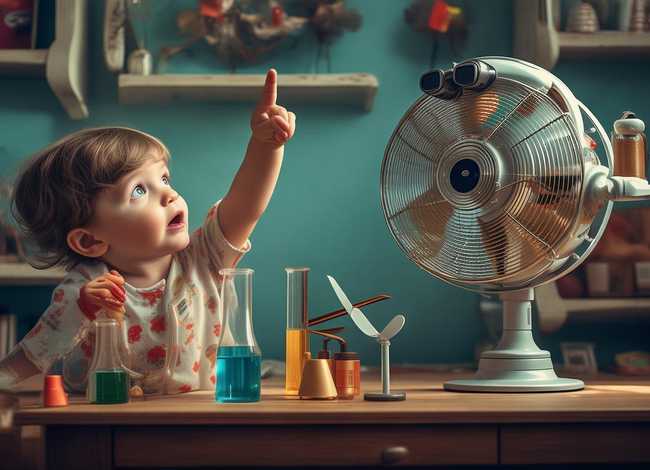 风扇有关的幼儿故事 - 早年有一个传说电风扇替代专用检测设备的笑话