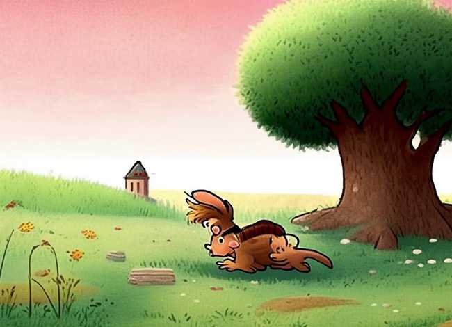 儿童成语故事画守株待兔；守株待兔故事插画-守株待兔的图画怎么画