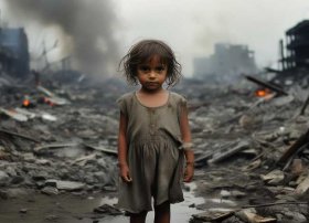 战乱中儿童的照片 战争中的孩子是怎样生活的