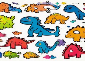 儿童漫画图片简笔画、恐龙漫画 简笔画