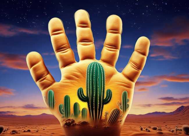 仙人掌儿童创意画图片;手掌印可以想象成什么 仙人掌儿童创意画图片;手掌印可以想象成什么