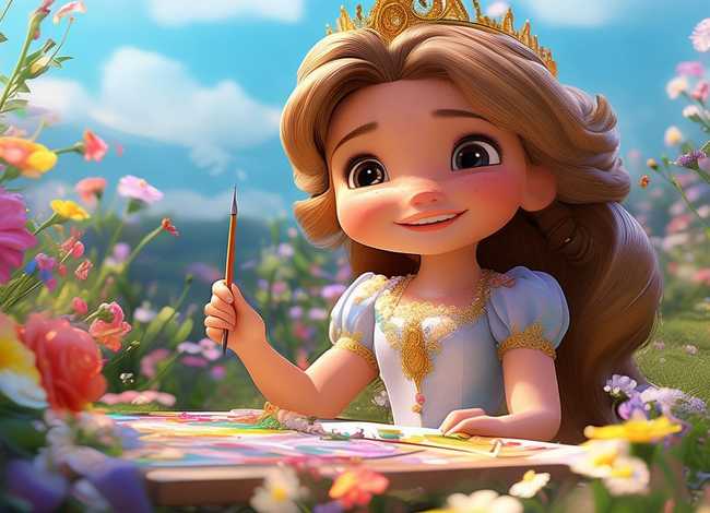 幼儿画画故事;幼儿启蒙故事-爱画画的公主 幼儿画画故事;幼儿启蒙故事-爱画画的公主