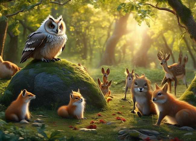 森林故事会故事（一年级看图写话《森林里开故事会了》）