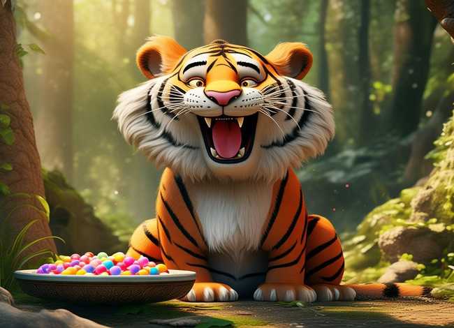 老虎吃糖故事在线听、没有牙齿的大老故事内容