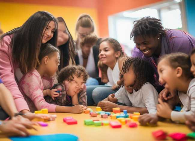 关爱残疾儿童宣传图片；大学生可以参加哪些志愿服务