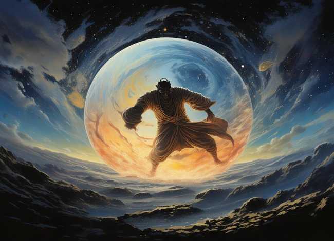 盘古开天辟地动画视频 - 100个历史典故讲述中华五千年故事1-盘古开天(AI生图)