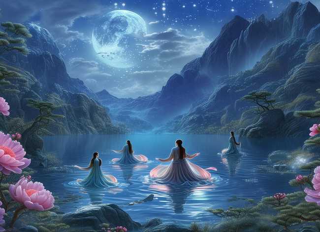 中国神话故事文章图片 - 中国古代神话故事——天池和七仙女