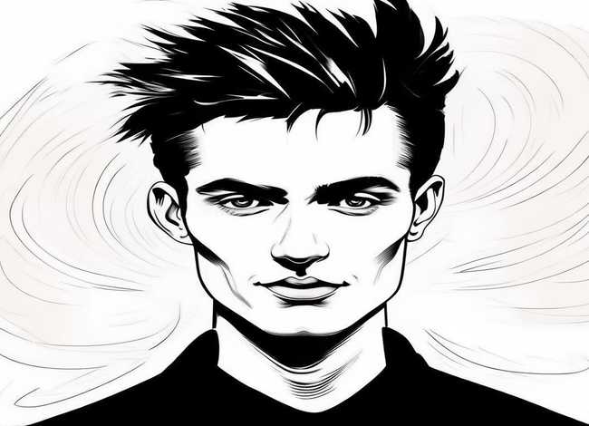 男生插画黑白图片大全；不会烂大街的小众男生头像