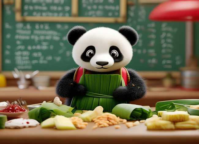 端午节故事连环画 - 数学连环画怎么画小熊猫包粽子