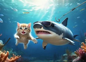 大鲨鱼的小故事 看图说话《鲨鱼钓小猫》 怎样写出生动的故事情节