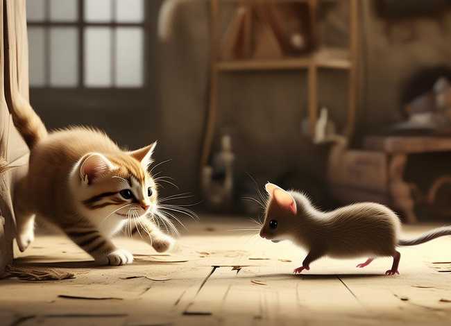 猫抓老鼠的绘本；你知道老鼠帮小猫的道理吗