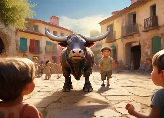 西班牙小镇儿童故事、公牛历险记,一个很温馨的故事