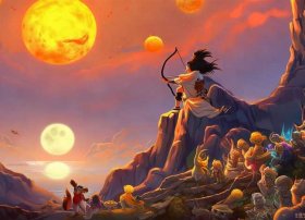 儿童故事配图后羿射日（嫦娥奔月的故事）