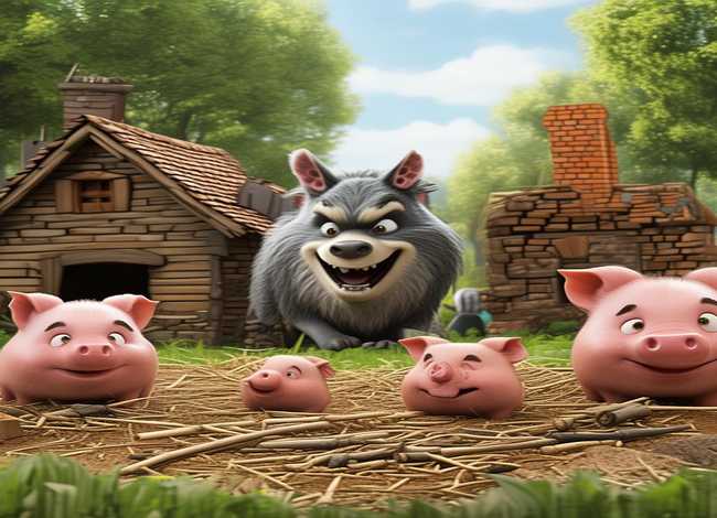 中英双语儿童故事mp3，中英双语儿童故事- The Three Little Pigs 三只小猪