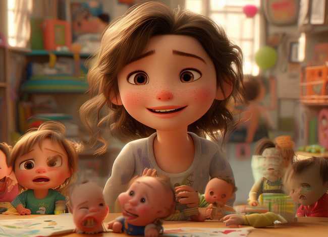 爱哭的小孩故事文字版，美丽的女孩整洁的办公室拥挤的街道爱哭的婴儿组一个故事