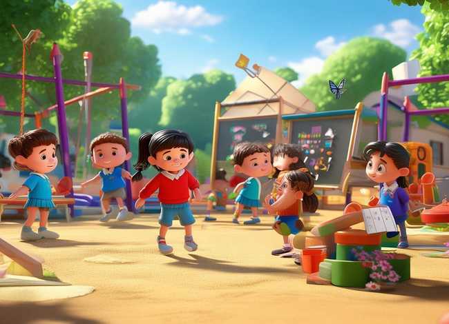 儿童小学校园场景、小学生校园生活作文