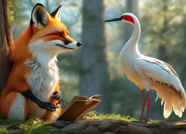 韩国故事儿童绘本、狐狸和仙鹤的故事告诉我们什么道理