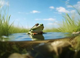 井底之蛙的图片大全 成语故事井底之蛙图片