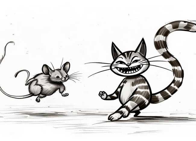 儿童故事猫和老鼠画（简笔画  汤姆猫和杰瑞鼠）