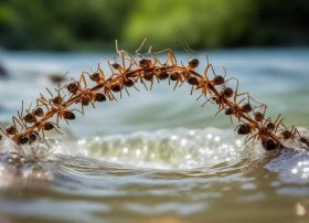 蚂蚁过河震撼视频，蚂蚁是怎么过河的呢