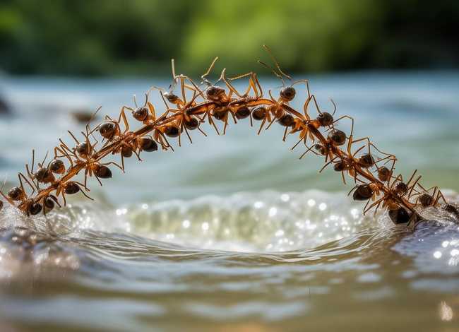 蚂蚁过河震撼视频，蚂蚁是怎么过河的呢