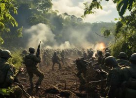 播放打仗故事片 韩国一部去越南打仗的电影