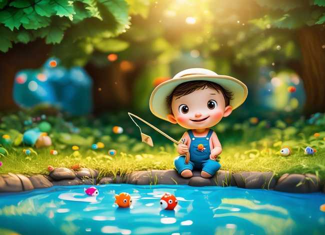 自制故事小书5张带图片 幼儿自制小猫钓鱼故事小书