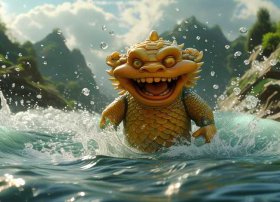 大禹治水的儿童故事绘本 - 河神的汗水告诉是什么道理