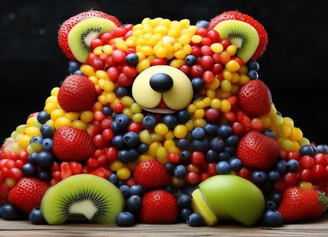 小熊水果图片;用水果可以摆出什么什么漂亮的造型 小熊水果图片;用水果可以摆出什么什么漂亮的造型