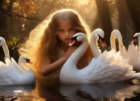 魔术师儿童绘本故事 - 【童话名著·绘本】丹麦·安徒生《野天鹅》以及《六只