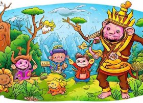 西游记故事情节儿童画；西游记简笔插画-西游记的儿童画怎么画