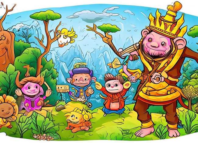 西游记故事情节儿童画；西游记简笔插画-西游记的儿童画怎么画