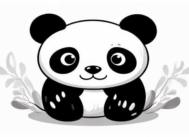 儿童黑白画可爱(黑白简笔插画-黑白色的大熊猫上色简笔画要怎么画) 儿童黑白画可爱(黑白简笔插画-黑白色的大熊猫上色简笔画要怎么画)