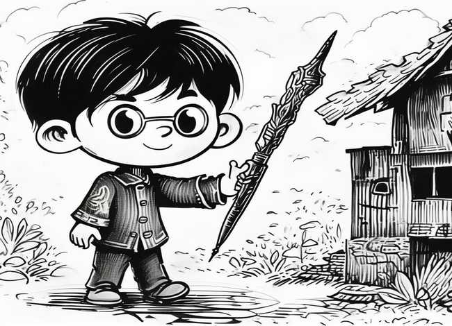 神笔马良故事配图简笔连环画 神笔马良算是中国传统故事