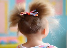 儿童头发背面图片，怎么快速的儿童扎头发