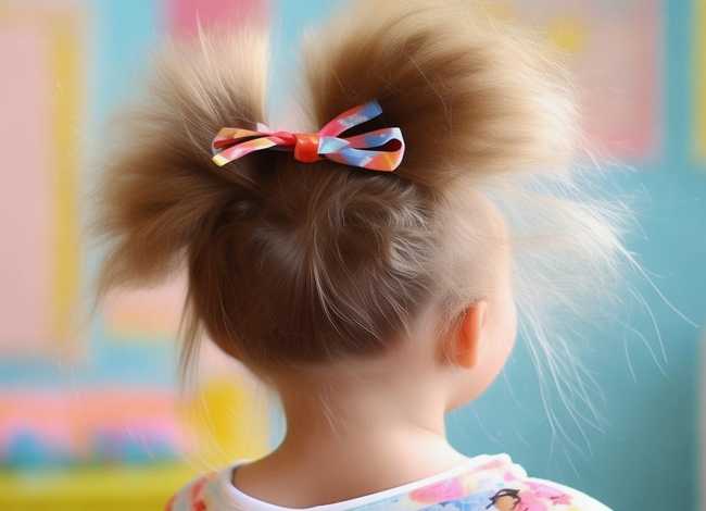 儿童头发背面图片，怎么快速的儿童扎头发