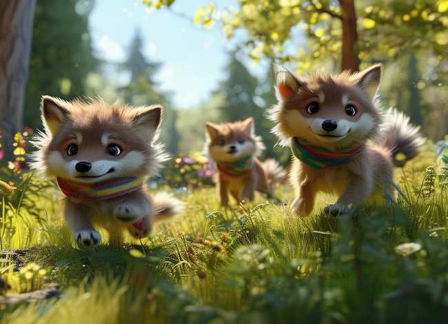 三只小狼的故事绘本；改编后的经典童话故事,妙趣横生