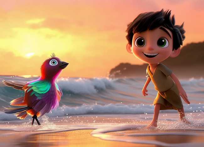 儿童故事动画短视频、【第89届奥斯卡最佳动画短片】《鹬》