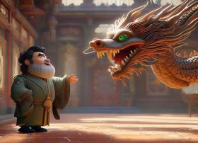 《叶公好龙》睡前故事，古早成语动画片叶公好龙