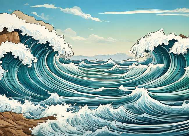 早期故事会插图，海浪插画-这6种常见的插画海报风格你知道吗