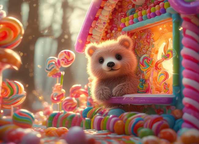 糖果屋的故事简单版，小熊的糖果屋故事