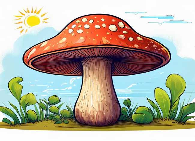蘑菇绘本故事插画（彩色蘑菇简笔画插画-简笔画蘑菇怎么画）