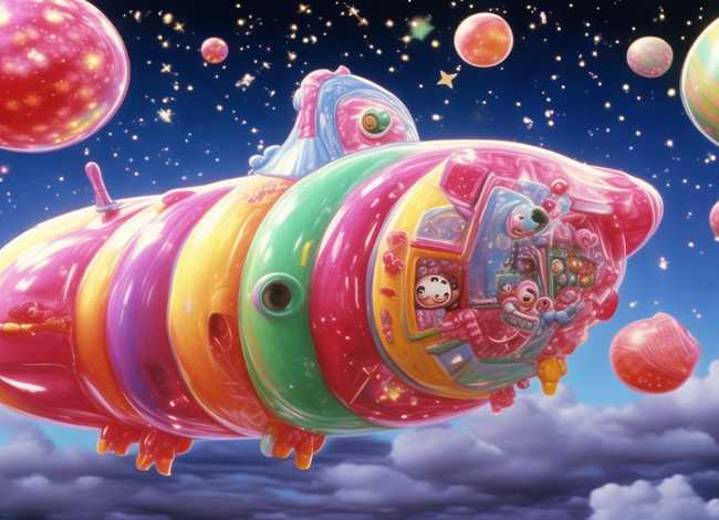 泡泡糖故事图片、小学童话故事- 泡泡糖飞船